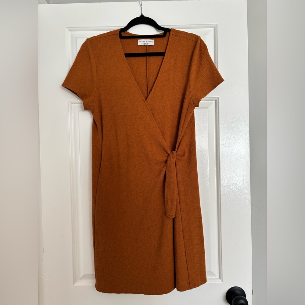 Madewell Rust Wrap Tie Mini Dress - Size M - NWOT - Picture 4 of 7